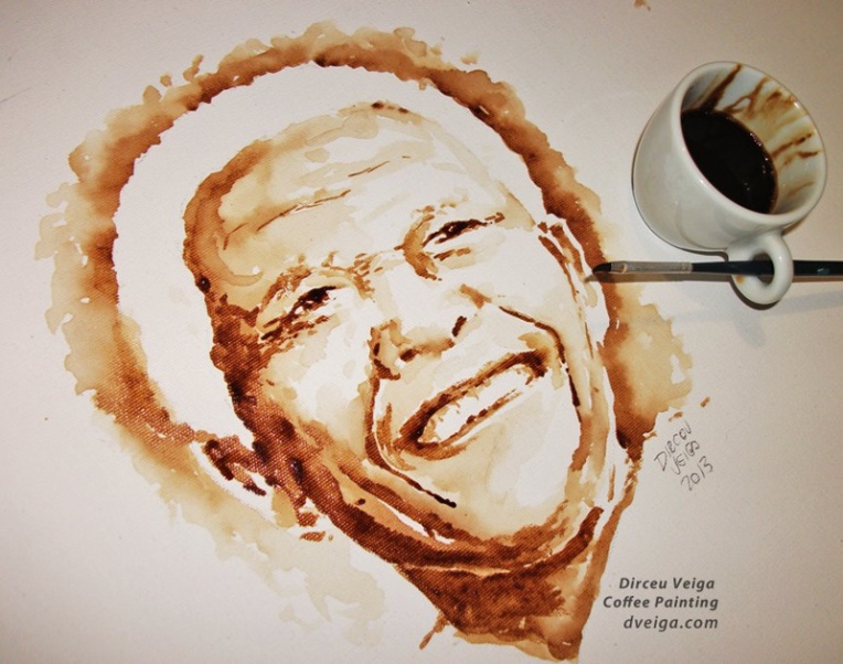 Nelson Mandela Coffee Art