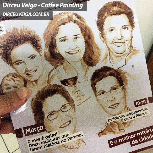 Pintura com Café oara Revista - Dirceu Veiga